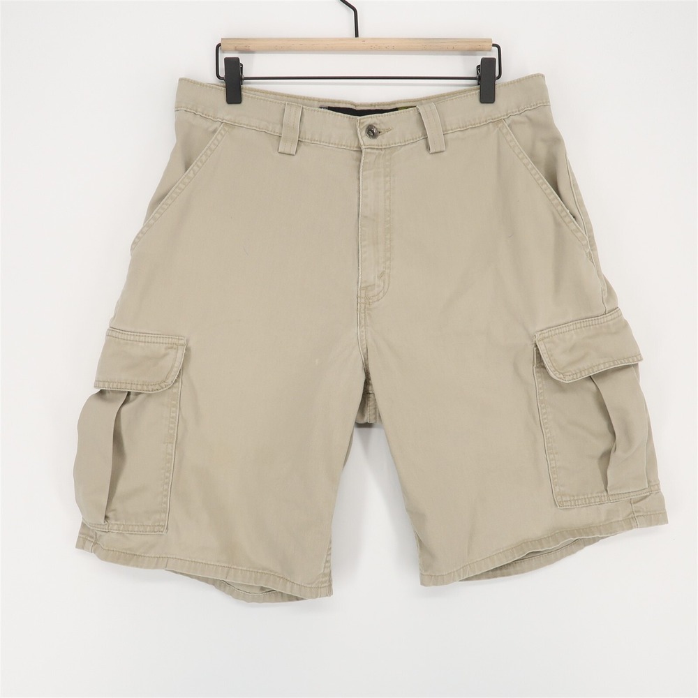 Vintage Levis Silvertab Cargo Shorts Mens 33 Tan Khaki Cotton Multi Pocket